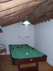 Pool table on relaxing mezzanine