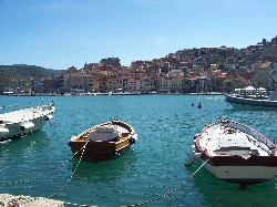 Sat at restaurant in Porto Santo Stefano