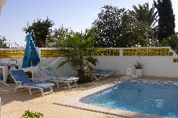 Terrace with reclining chairs