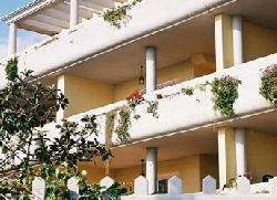 front of apartment