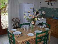Dining table in kitchen.