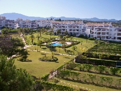 View of the gardens and swimming pool