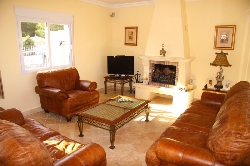 Spacious, comfortable lounging area.