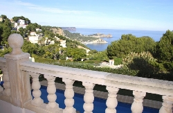 View from the balcony overlooking pool.