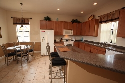 Spacious kitchen with diner