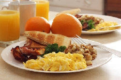Enjoy a lovely american breakfast buffet
