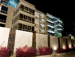 The development, 5 min walk to the beach