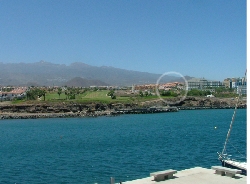 Looking at the complex from the marina