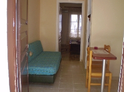 sofa(bed) in a threebeds apartment.