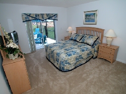 Master Bed over looking pool area