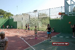 Basketball and football court