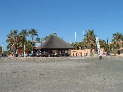 The Windsurfing school from the beach