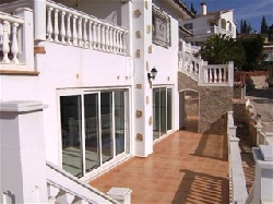 Side patios and pool entrance