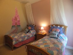Princess Themed twin bedroom with TV&DVD