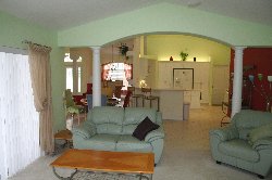 Living area through to kitchen