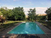 Pool overlooking fields