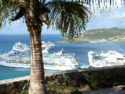 Cruise ships in the bay