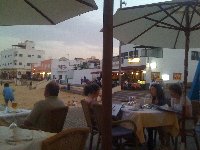 View from a restaurant in the evening