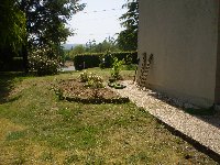 The side of the house.