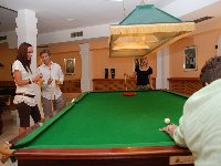 games room with full size snooker tables