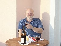 Owner enjoying a wine on the terrace