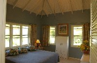 The blue room has a king-size bed