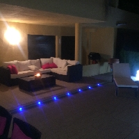 Decking area at night