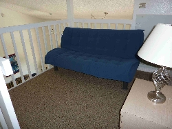 Futon on loft area