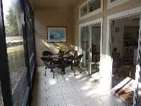 Screened patio dining