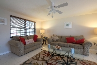 The open plan lounge with two large sofa