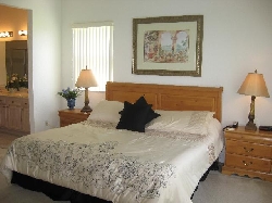 Spacious master bedroom with 6' wide bed