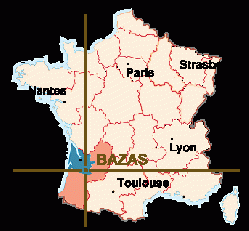 Bazas on the map.