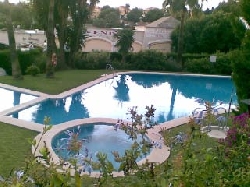view of pool  & Jacuzzi from terrace
