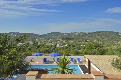 View from villa over pool and valley