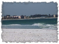 Siesta Key beach, 2.5 miles away