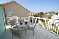 The deck off the master bedrrom