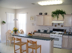 The kitchen and breakfast areas