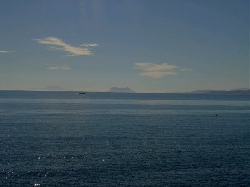 View of Gibraltar & Africa from beach