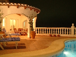 Terrace at night