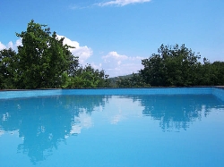 View of the Umbrian hills from the pool