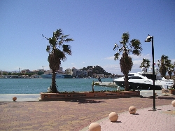Town and Ibiza ferry from the marina