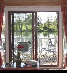 View towards the rear deck and lake