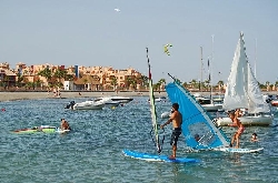 The beach in front