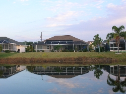 View back to villa across the lake