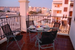 Sun setting on the terrace