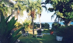 view of garden looking out to sea