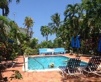 Swimming pool in the tropical garden