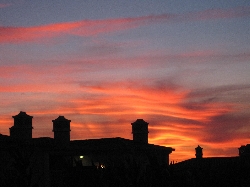 Fantastic summer sunset from patio