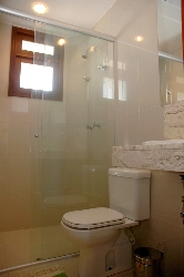 Bathroom with wc, shower and marble sink