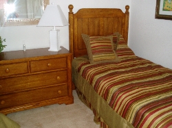 Brown twin bedroom